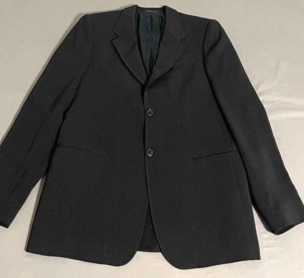 Emporio Armani Josh Line Suit Jacket Blazer Black Micro Texture 54 IT 44R Italy